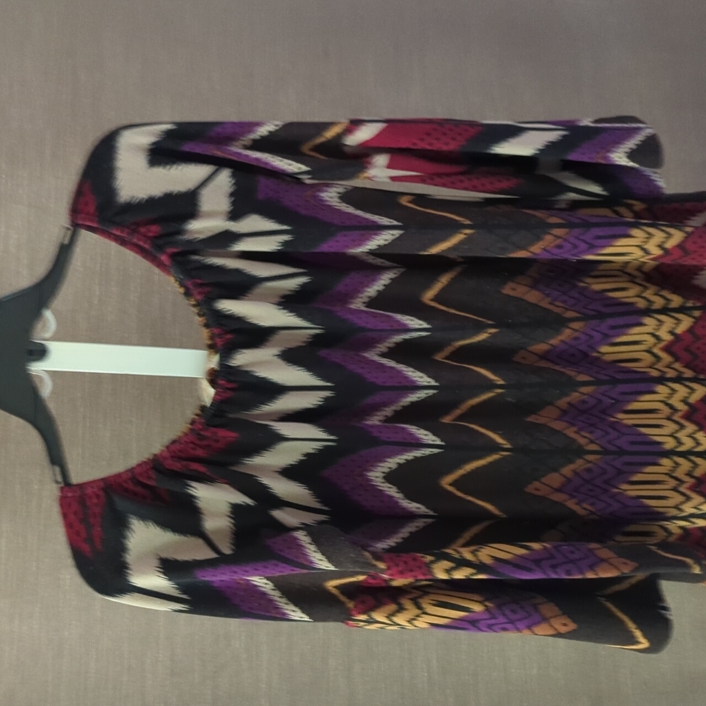 R. Bouge Midi dress with bell sleeves. Size Medium. Multi color